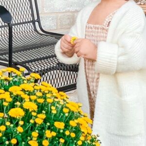 Dip Cream Knit Cardigan for Kids